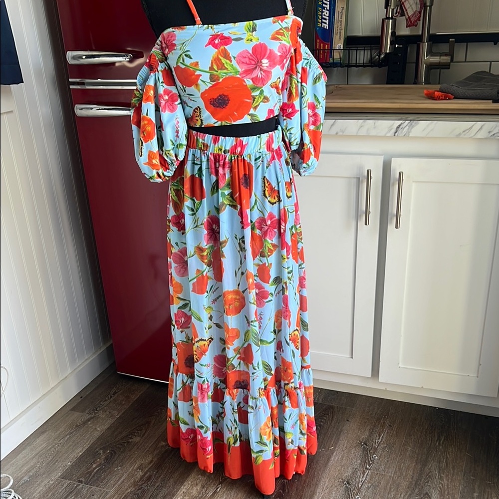 Floral Off-Shoulder Maxi Dress